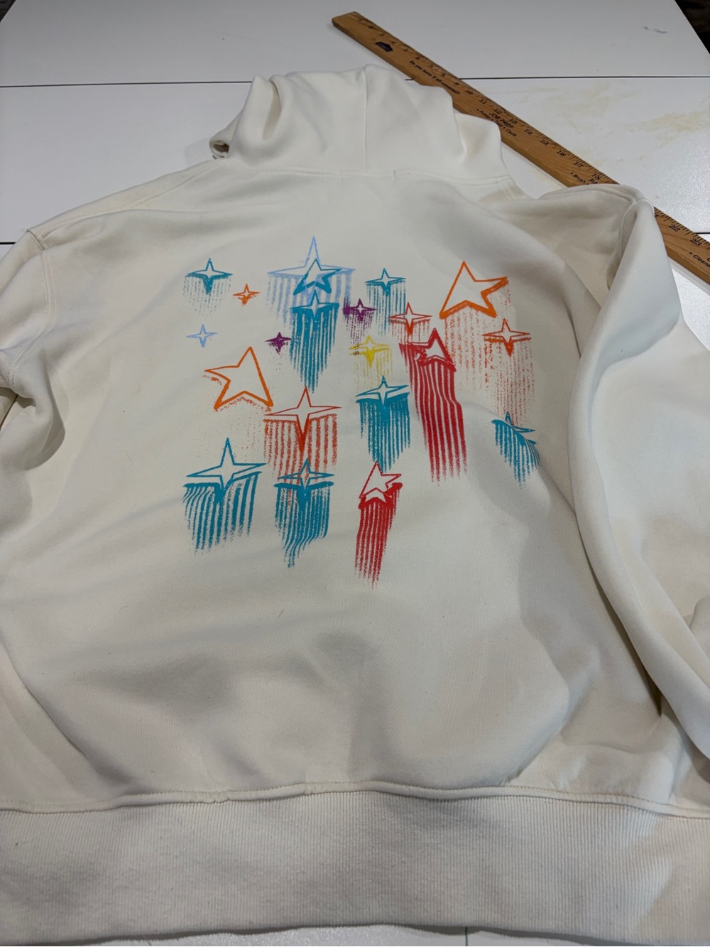 ELFRIK EDEN Cream Star Graphic Pullover Hoodie